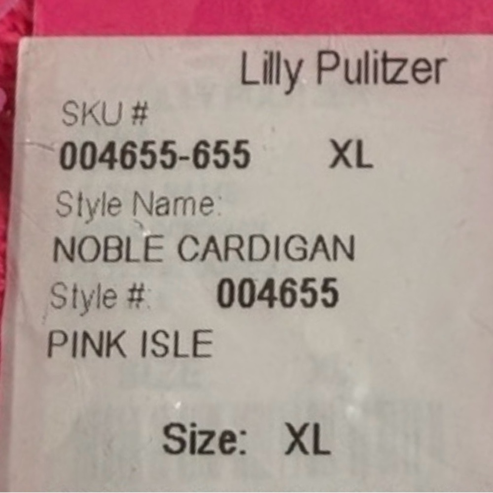 Lilly Pulitzer Noble Vibrant Pink Cardigan, Size XL- Flawed-See Pictures - Picture 4 of 16